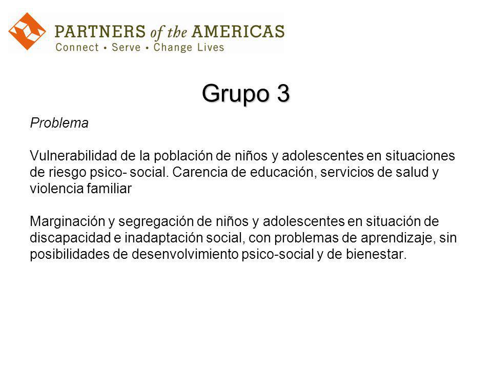 Grupo 3 Problema Vulnerabilidad de la población de niños y adolescentes en situaciones de riesgo psico- social.