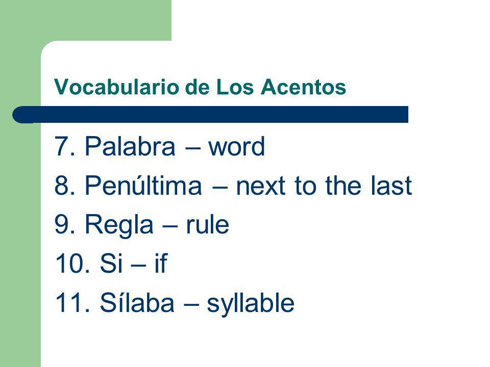 Vocabulario de Los Acentos 3. Debe estar – should be located 4.