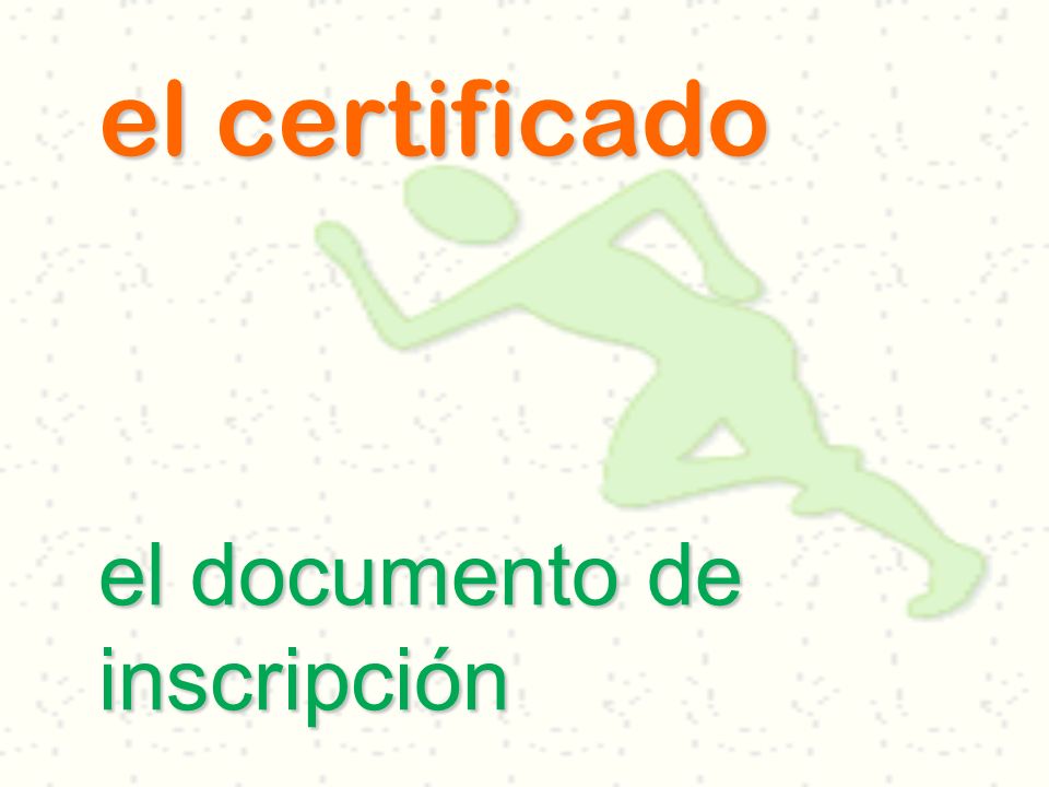el certificado el documento de inscripción
