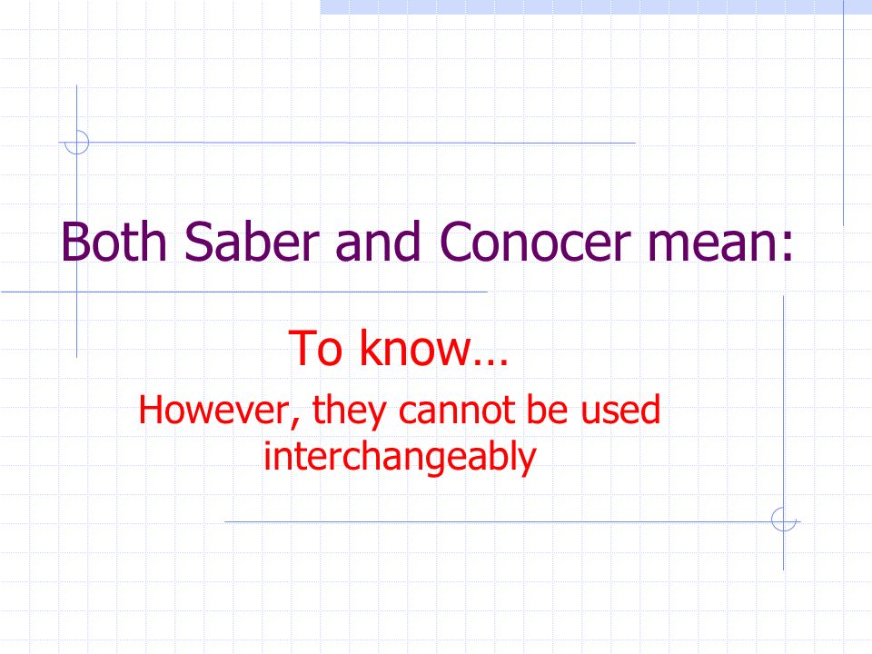 Conocer Saber vs.