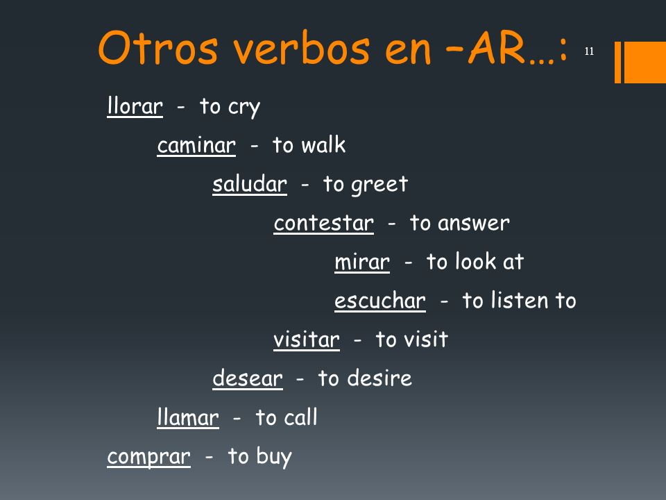 10 Present-tense verbs in Spanish can have several English equivalents.