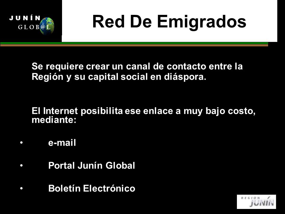 Red De Emigrados Se requiere crear un canal de contacto entre la Región y su capital social en diáspora.