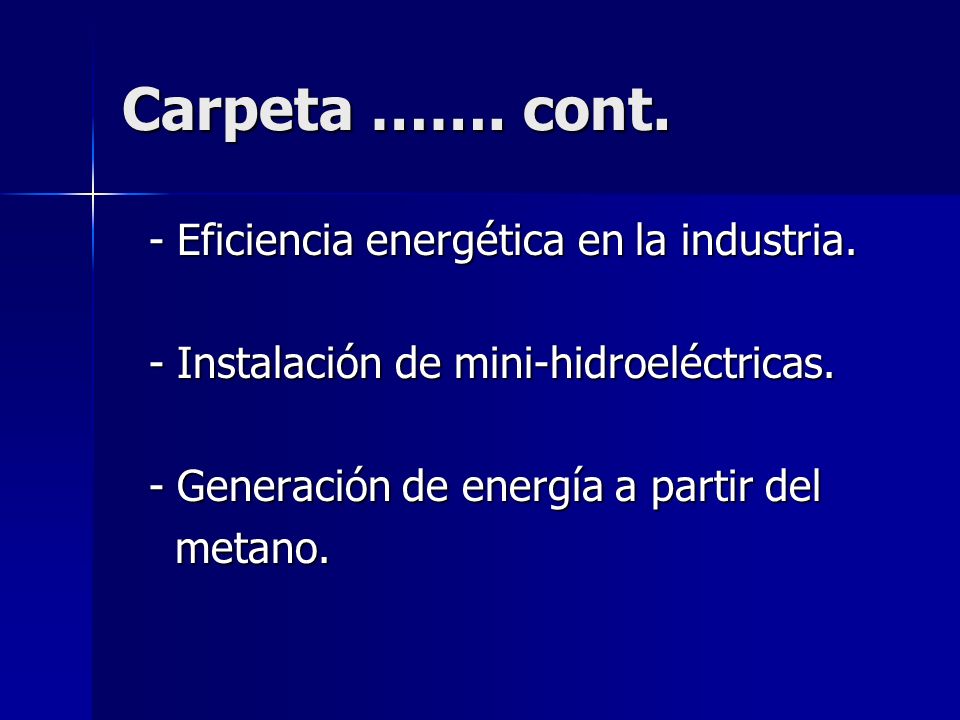 Carpeta ……. cont. - Eficiencia energética en la industria.
