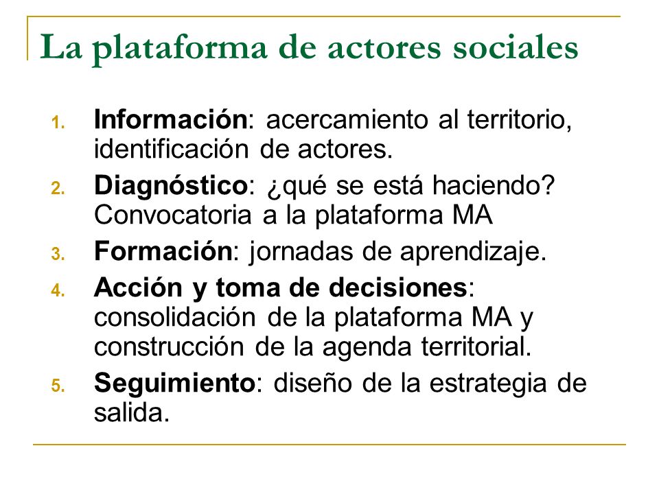 La plataforma de actores sociales 1.