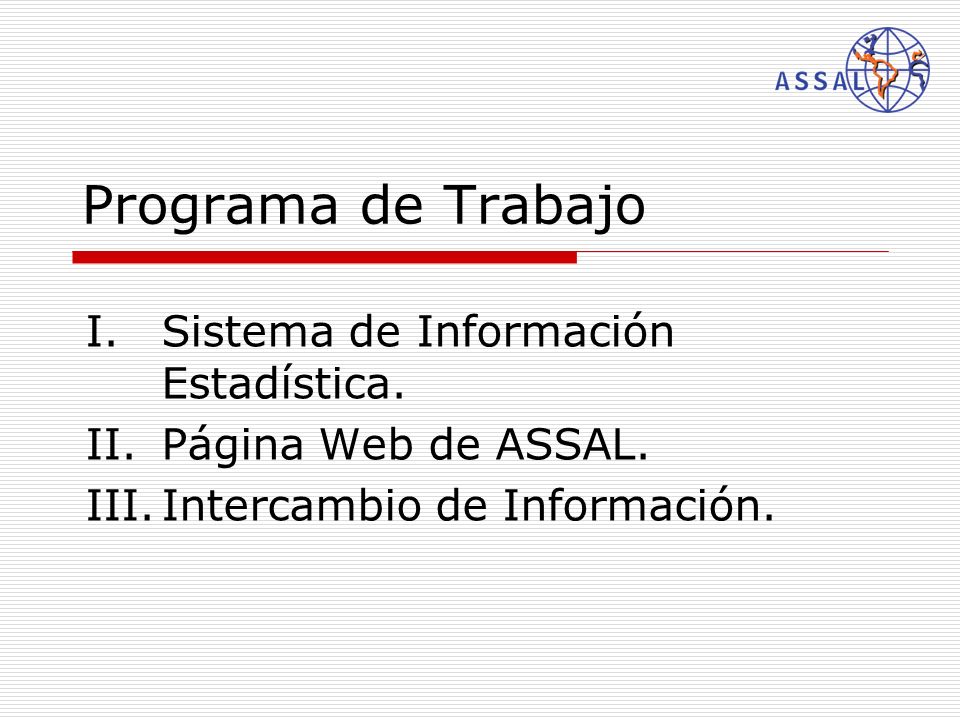 Programa de Trabajo I.Sistema de Información Estadística.