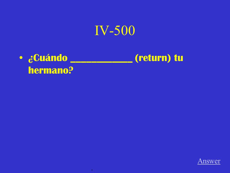 IV-400 Natalia ______________ (can) hablar español bien. Answer.