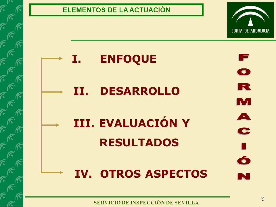 3 I. ENFOQUE SERVICIO DE INSPECCIÓN DE SEVILLA II.