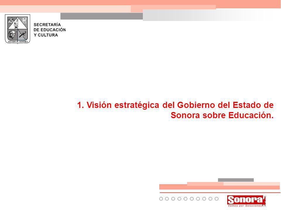 1. Visión estratégica del Gobierno del Estado de Sonora sobre Educación.