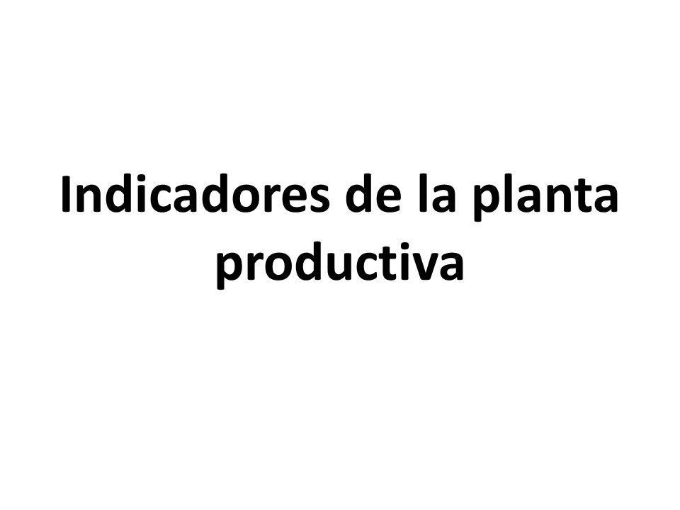 Indicadores de la planta productiva