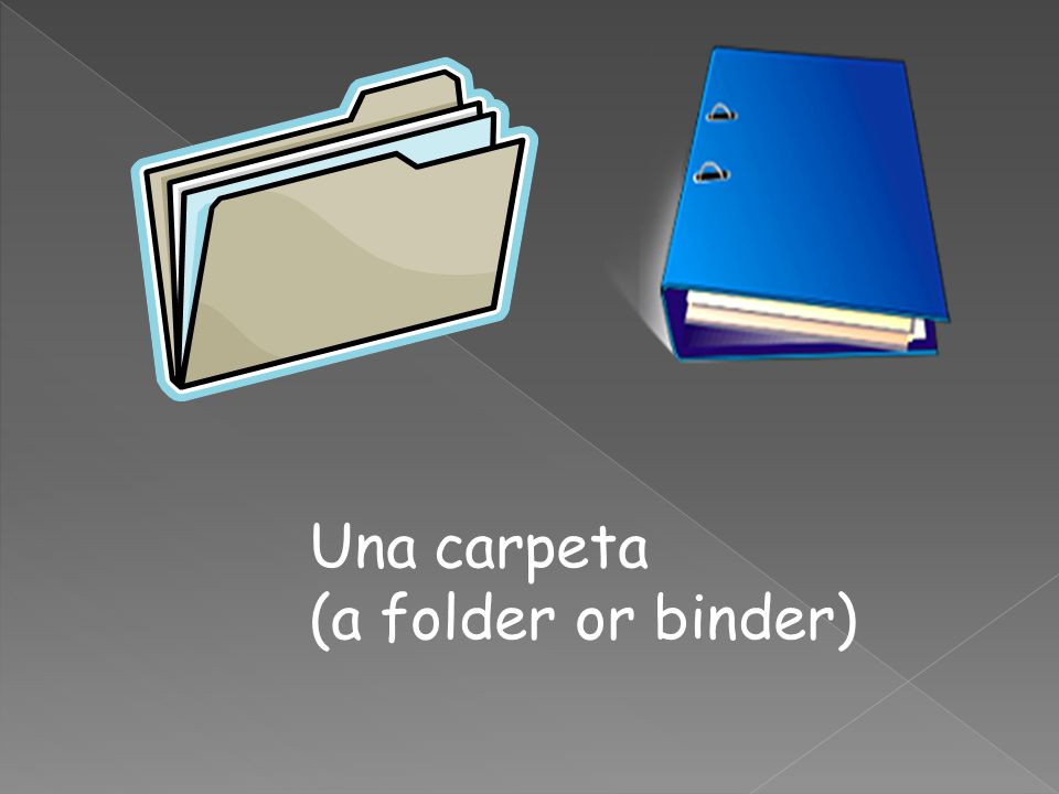 Una carpeta (a folder or binder)