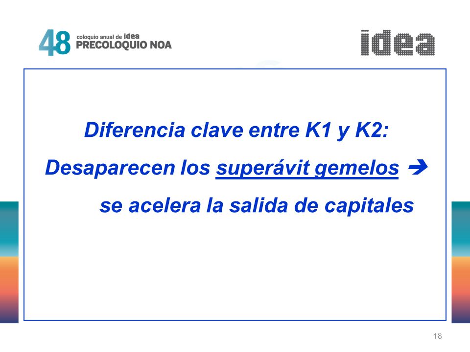 18 Diferencia clave entre K1 y K2: Desaparecen los superávit gemelos se acelera la salida de capitales