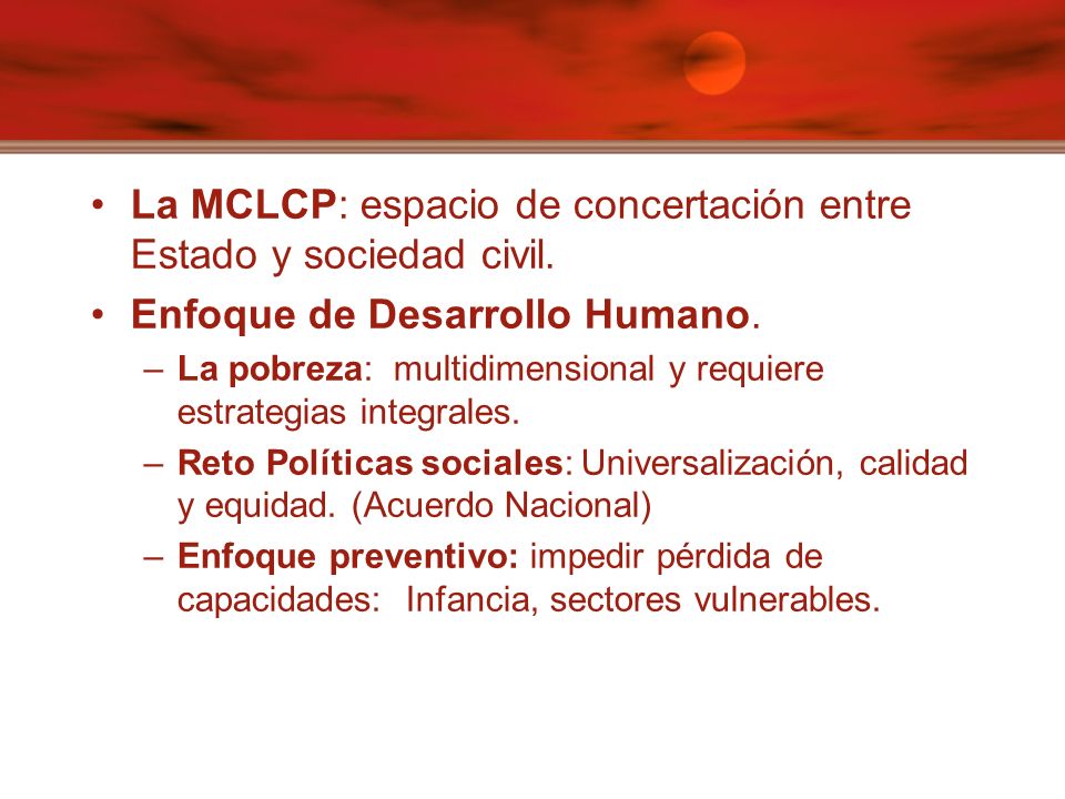 La MCLCP: espacio de concertación entre Estado y sociedad civil.