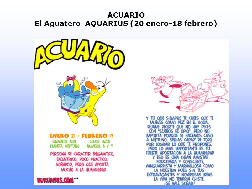 ACUARIO El AguateroAQUARIUS (20 enero-18 febrero)