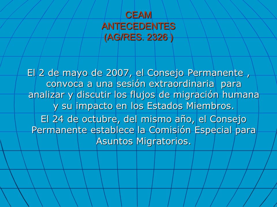 CEAM ANTECEDENTES (AG/RES.