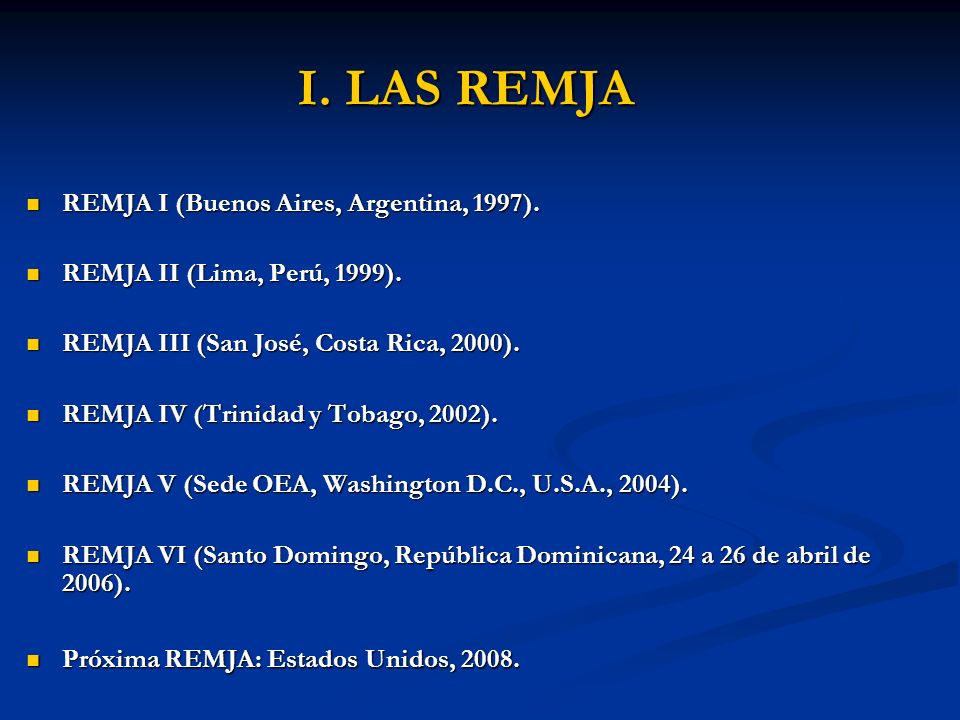 I. LAS REMJA REMJA I (Buenos Aires, Argentina, 1997).