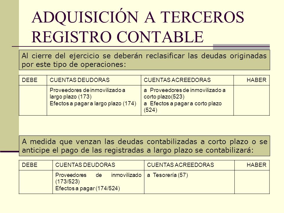 Proveedores inmovilizado corto plazo