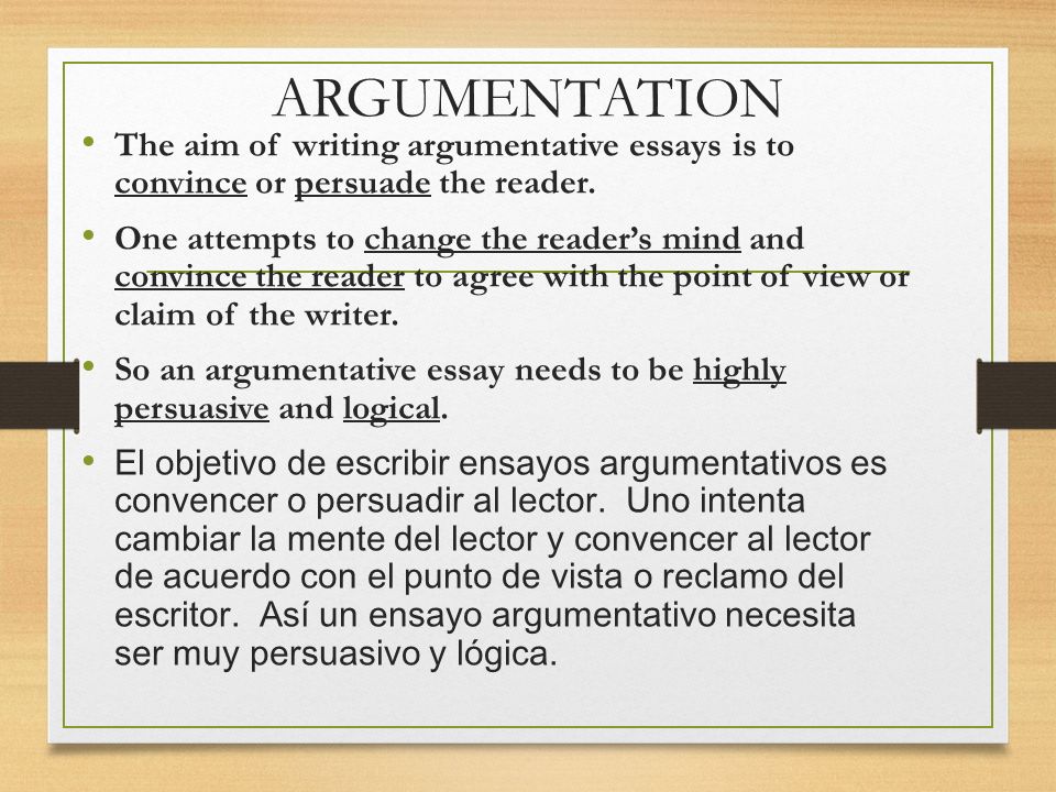 an argumentative essay attempts to be highly persuasive and logical