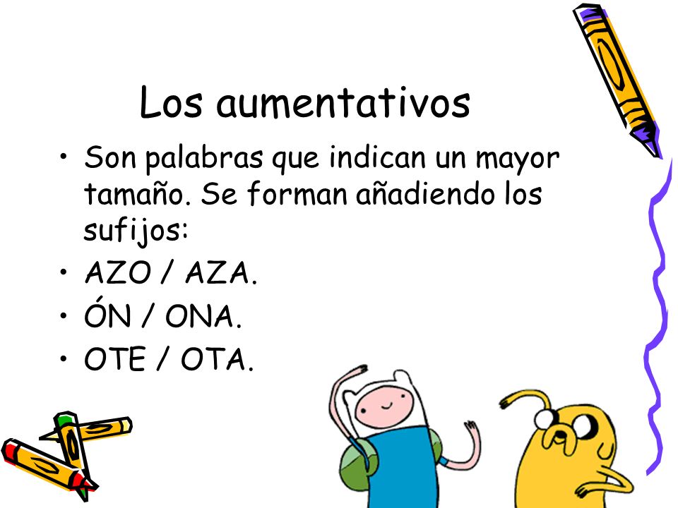 Resultado de imagen de LOS AUMENTATIVOS