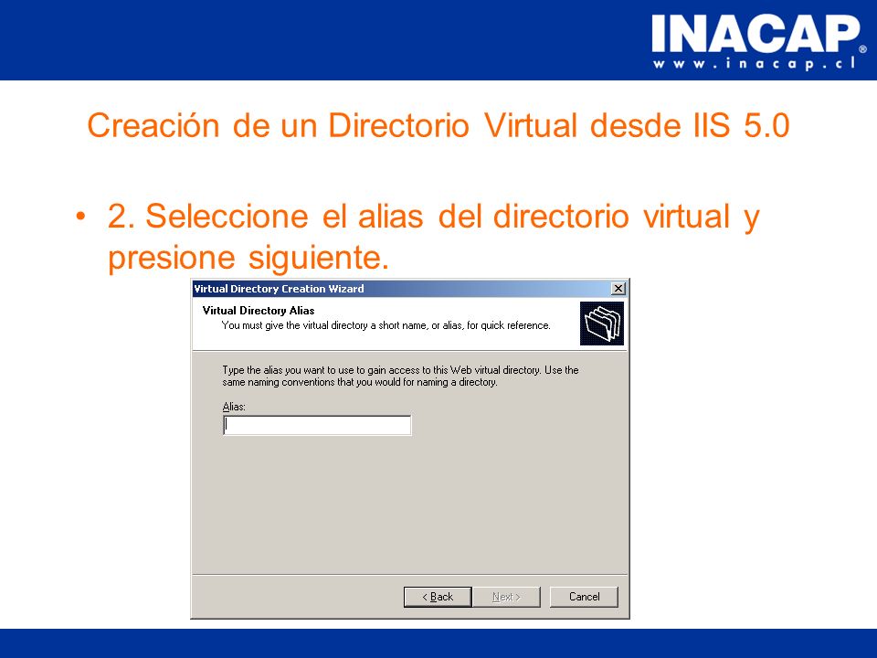 Creación de un Directorio Virtual desde IIS
