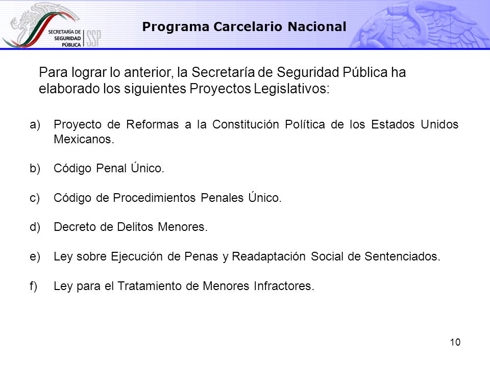 10 a)Proyecto de Reformas a la Constitución Política de los Estados Unidos Mexicanos.