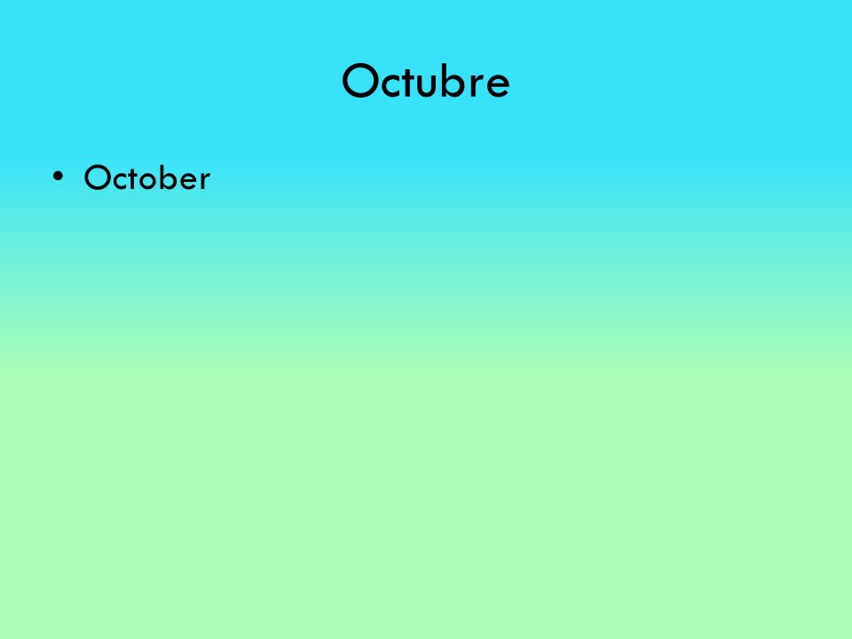 Octubre October