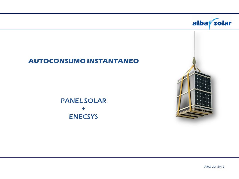 AUTOCONSUMO INSTANTANEO PANEL SOLAR + ENECSYS Albasolar 2012