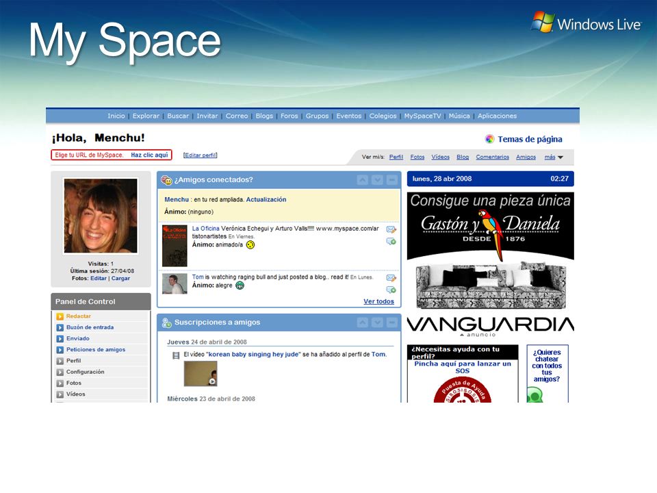 Windows Live Hotmail FY 07 Marketing Strategy Update My Space