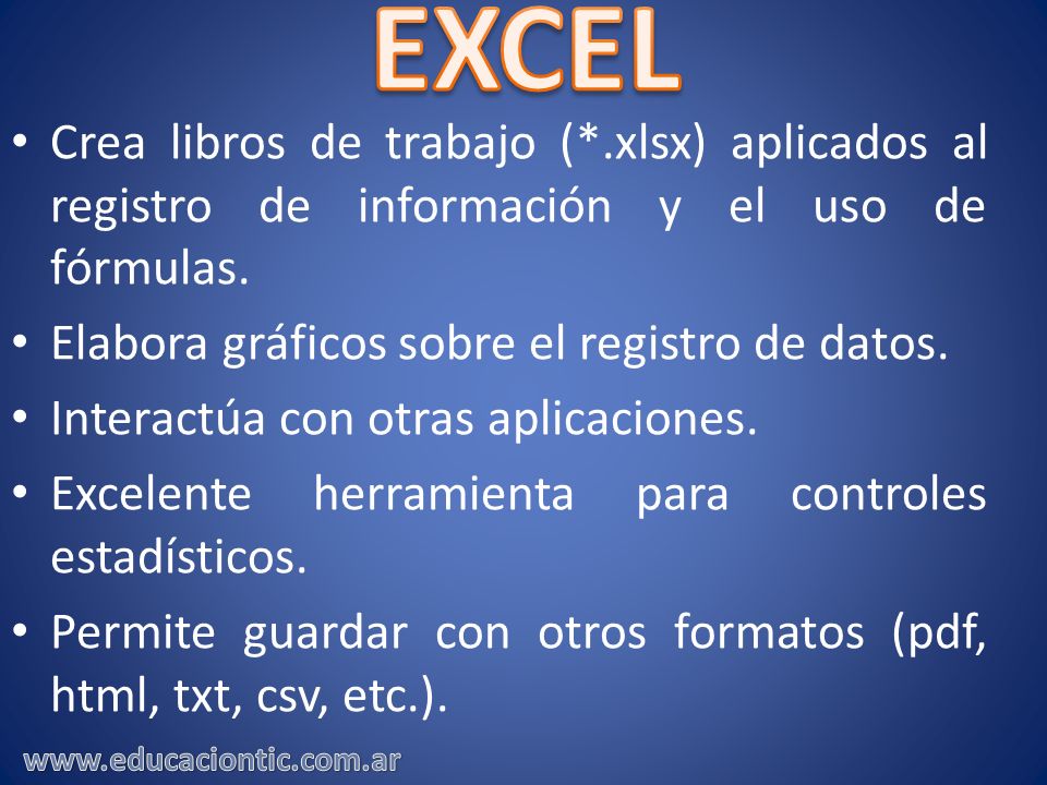 Crea libros de trabajo (*.xlsx) aplicados al registro de información y el uso de fórmulas.