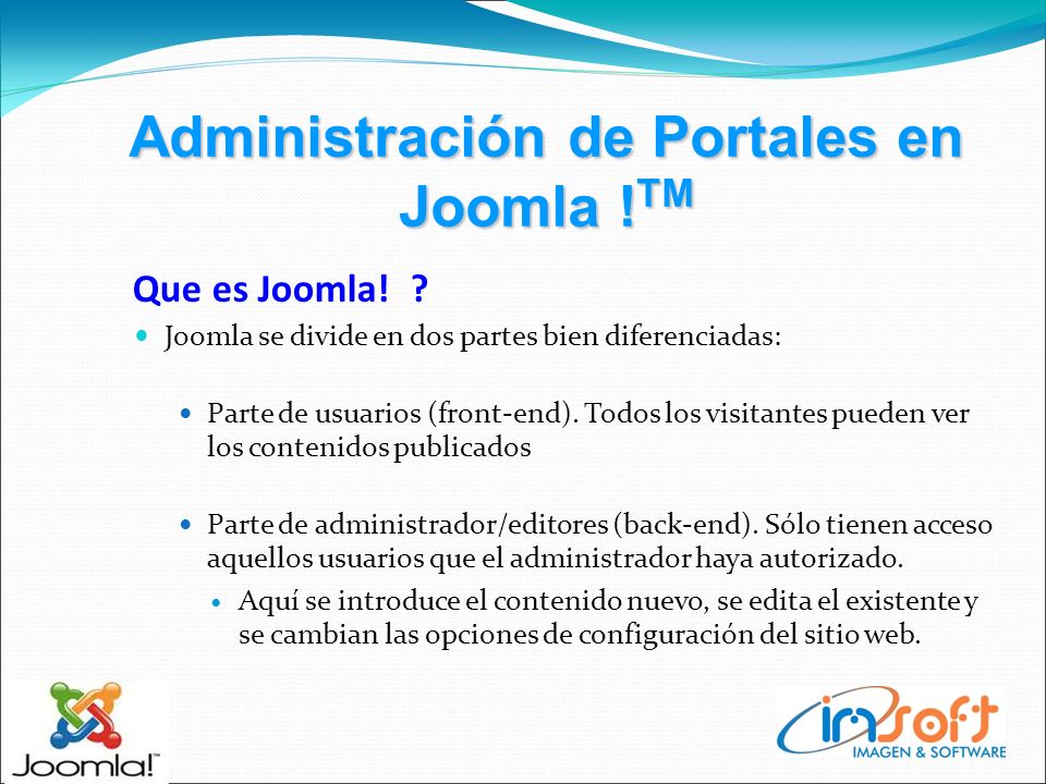 Administración de Portales en Joomla . TM Que es Joomla.