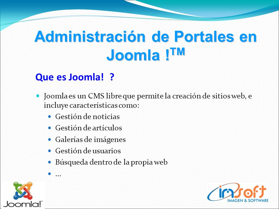 Administración de Portales en Joomla . TM Que es Joomla.