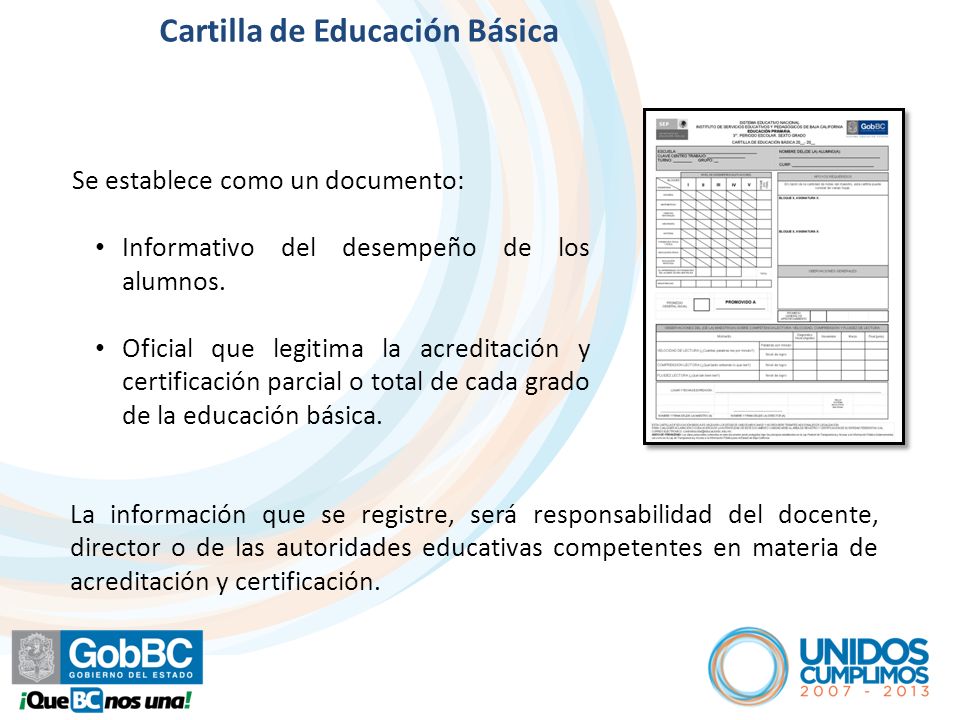 Artículo 5º Se establece como un documento: Informativo del desempeño de los alumnos.