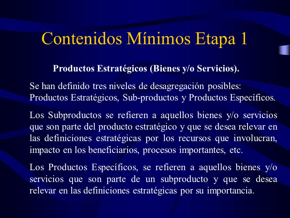 Productos Estratégicos (Bienes y/o Servicios).
