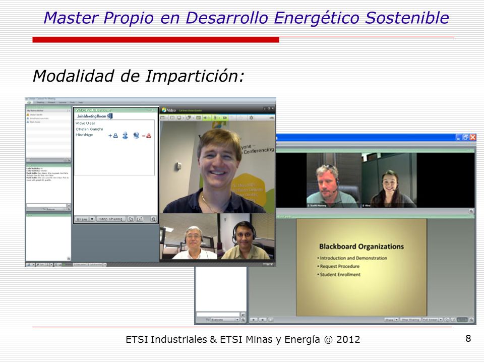 ETSI Industriales & ETSI Minas y Modalidad de Impartición: Master Propio en Desarrollo Energético Sostenible
