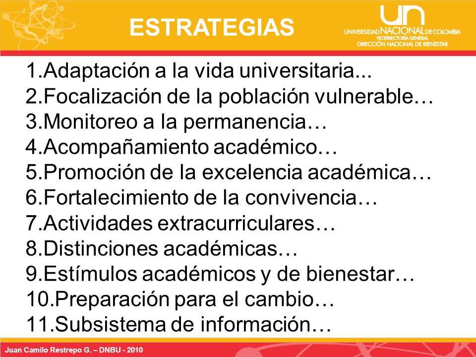 Juan Camilo Restrepo G. – DNBU Adaptación a la vida universitaria...