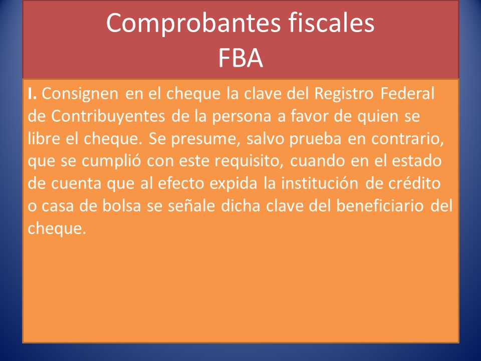 Comprobantes fiscales FBA I.