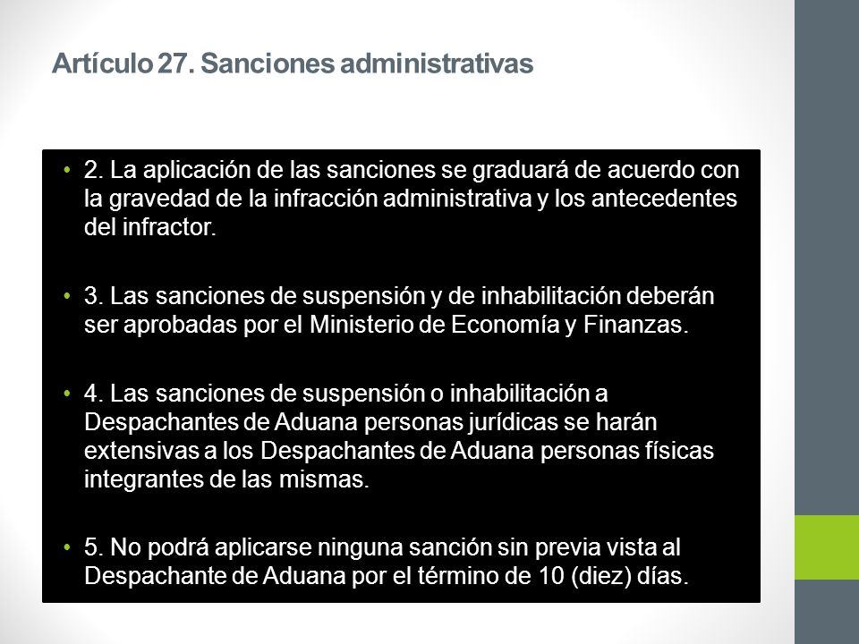 Artículo 27. Sanciones administrativas 2.