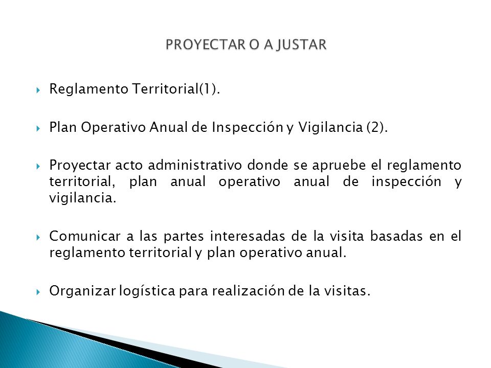 Reglamento Territorial(1). Plan Operativo Anual de Inspección y Vigilancia (2).