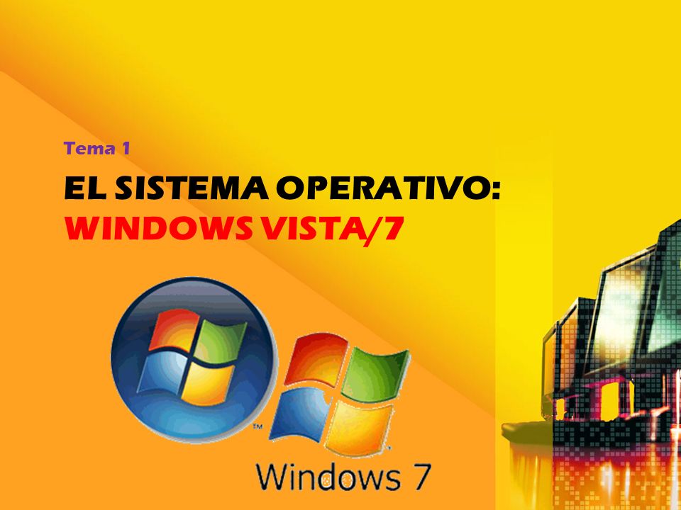 EL SISTEMA OPERATIVO: WINDOWS VISTA/7 Tema 1