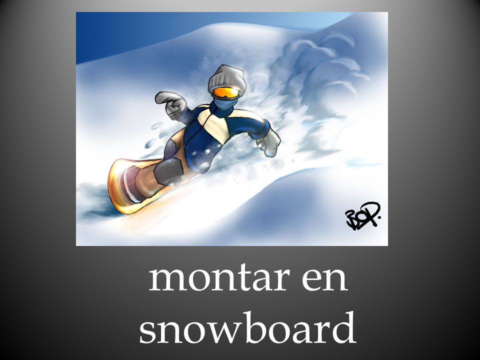 montar en snowboard