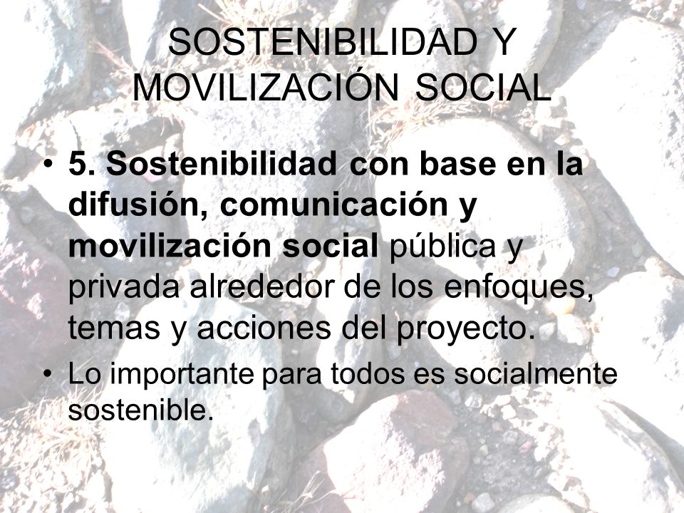 SOSTENIBILIDAD Y MOVILIZACIÓN SOCIAL 5.