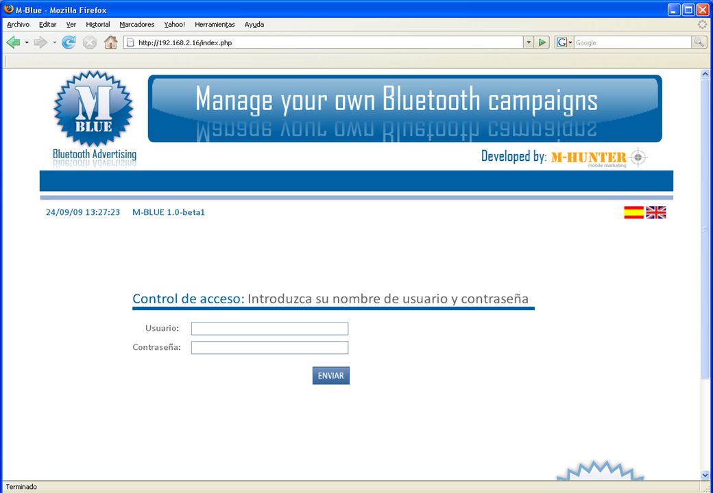 SOLUCIONES DE AUTOGESTIÓN BLUETOOTH: M-BLUE Software de gestión de campañas Bluetooth: -Interfaz simple e intuitiva.