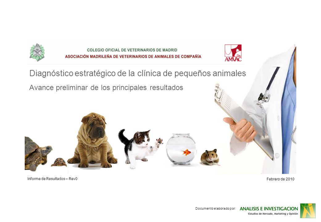 Informe de Resultados – Rev0 Febrero de 2010 Documento elaborado por: Diagnóstico estratégico de la clínica de pequeños animales Avance preliminar de los principales resultados