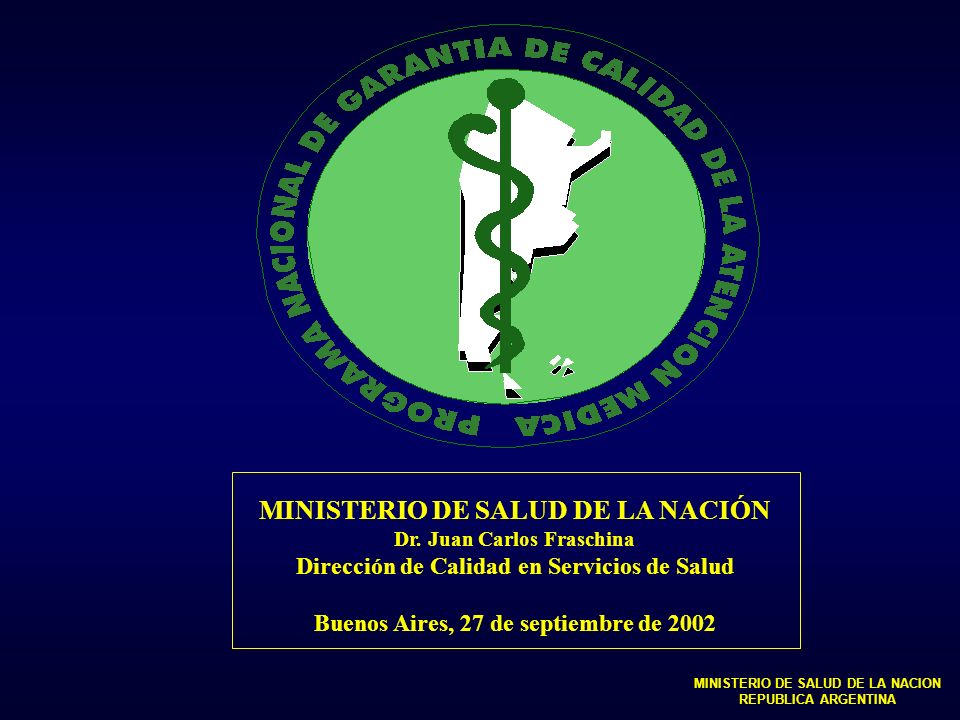 MINISTERIO DE SALUD DE LA NACIÓN Dr.