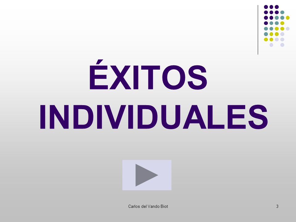 Carlos del Vando Biot3 ÉXITOS INDIVIDUALES