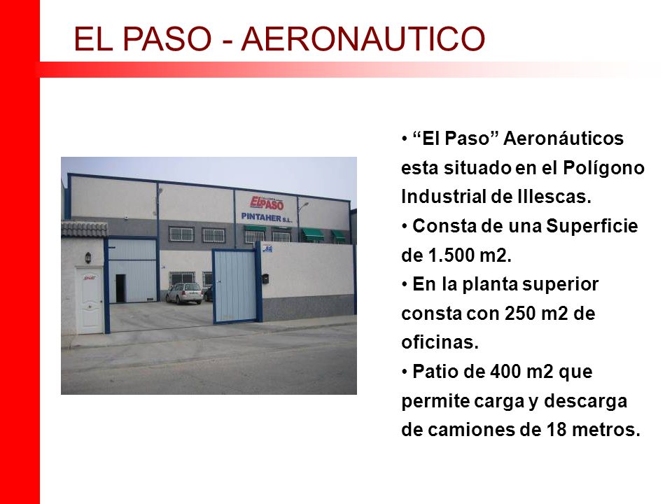 El Paso Aeronáuticos esta situado en el Polígono Industrial de Illescas.