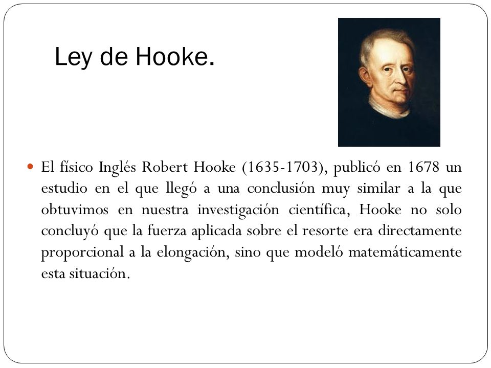 Ley de Hooke.