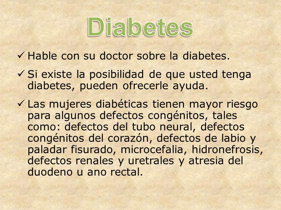 Hable con su doctor sobre la diabetes.