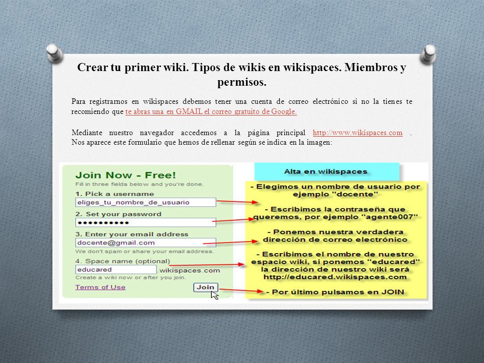 Crear tu primer wiki. Tipos de wikis en wikispaces.