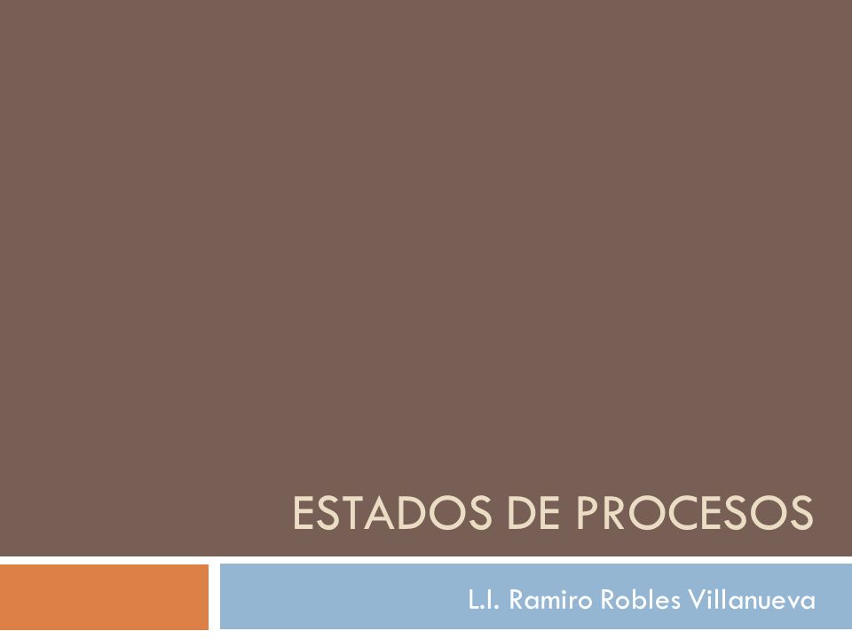 ESTADOS DE PROCESOS L.I. Ramiro Robles Villanueva