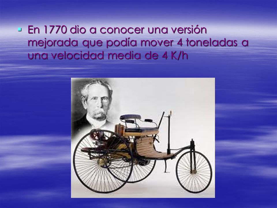 Escritor nacido en Francia en 1725, construyó su primer coche en 1769.